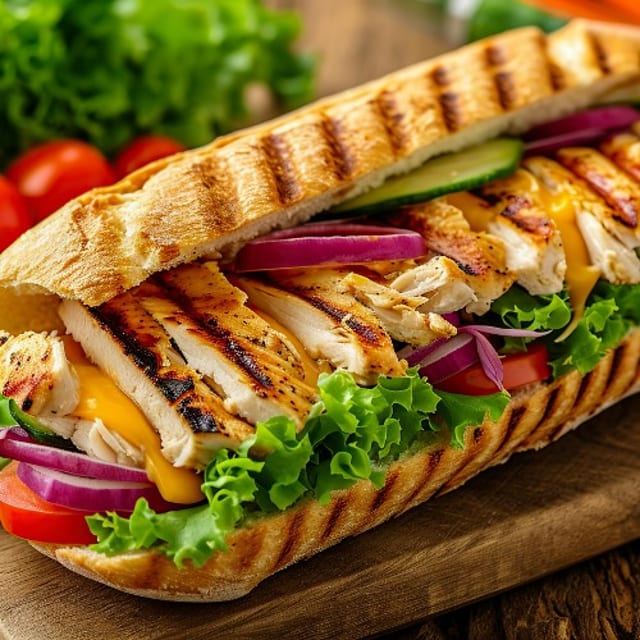 Chicken & Peppers Hot Hero.