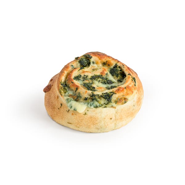 Alba's Pizzeria & Restaurant's spinach roll, a golden-brown baked pastry filled with spinach and melted cheese.