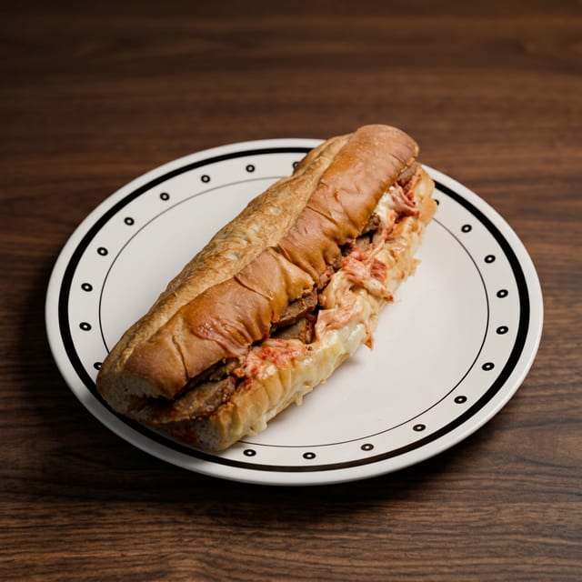 Meatballs or Sausage Hot Hero.